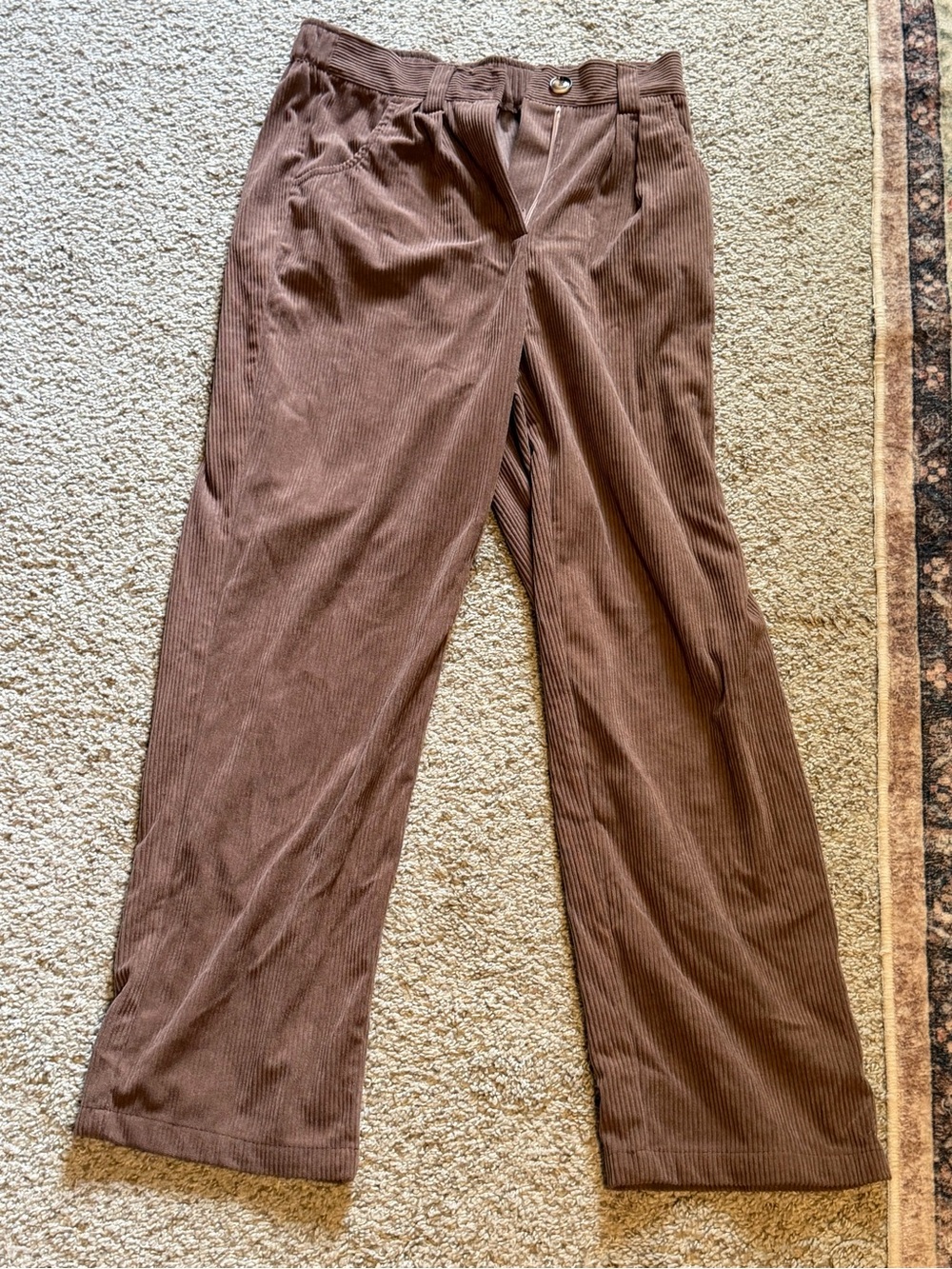 Wide Leg Brown Corduroy Pants